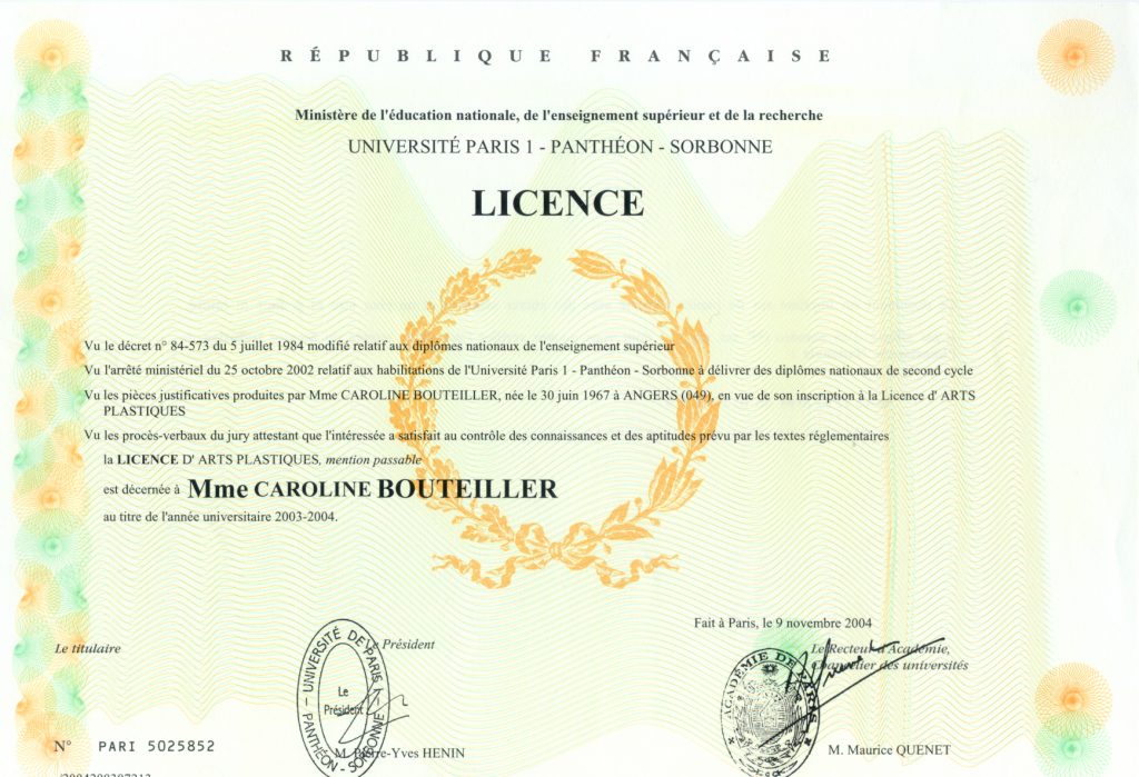 Licence Arts Plastiques